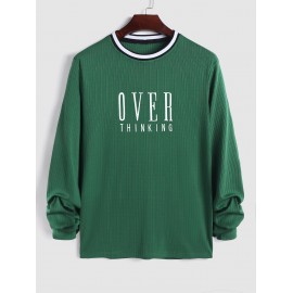 OVER THINKING Printed Long Sleeves Tee